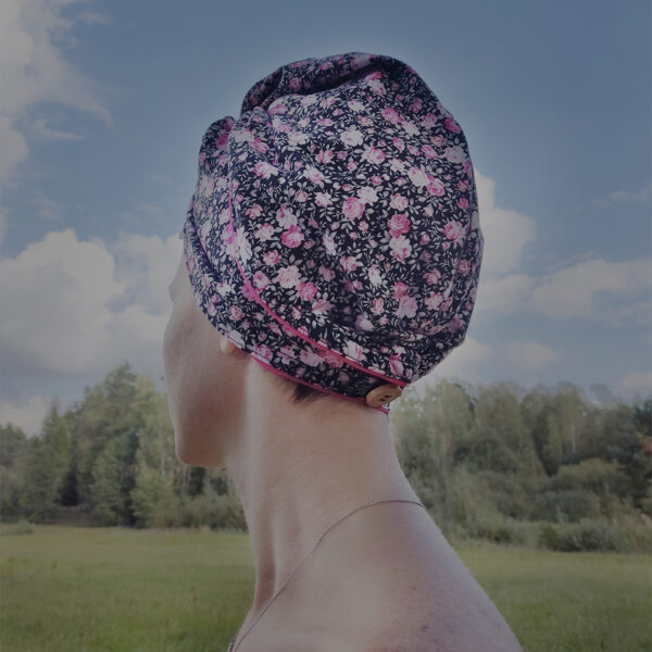 Bawełniany turban do włosów Flower Power - obrazek 3